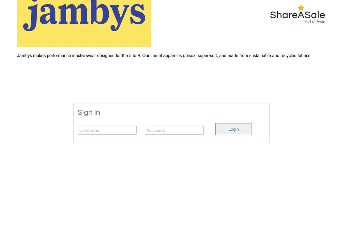 Jambys affiliate program signup page