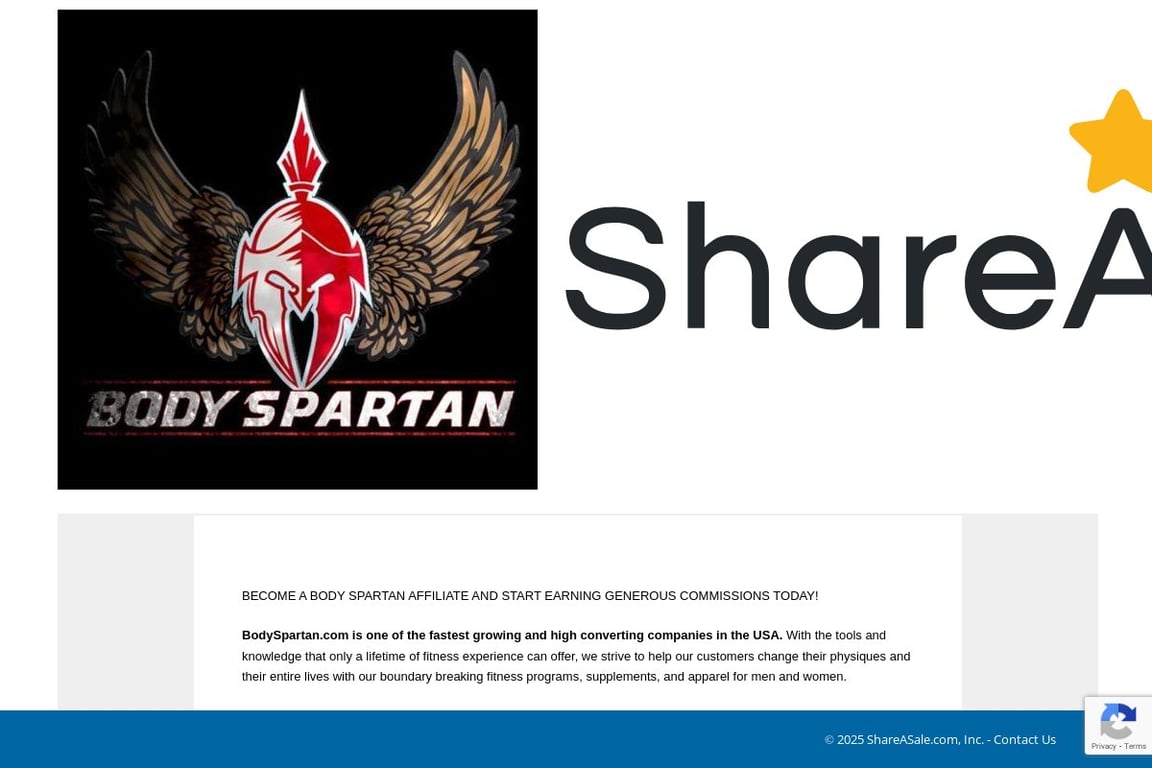 Body Spartan affiliate program signup page