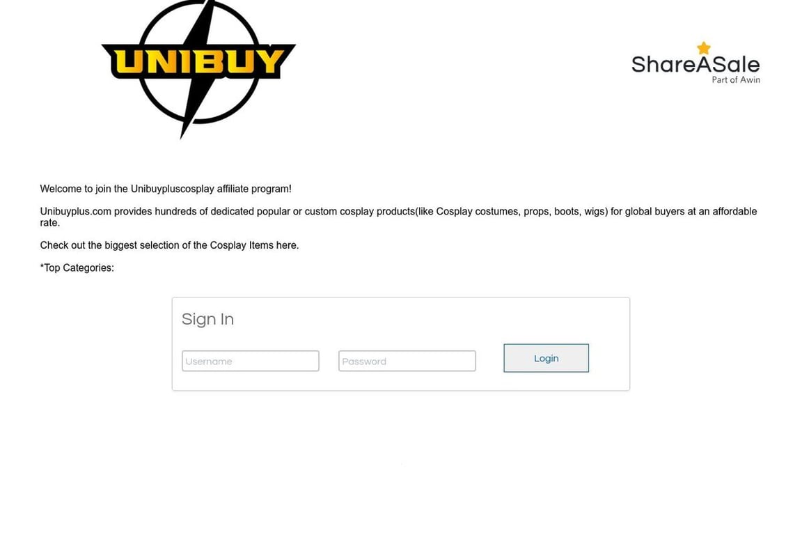 Likingcosplay affiliate program signup page