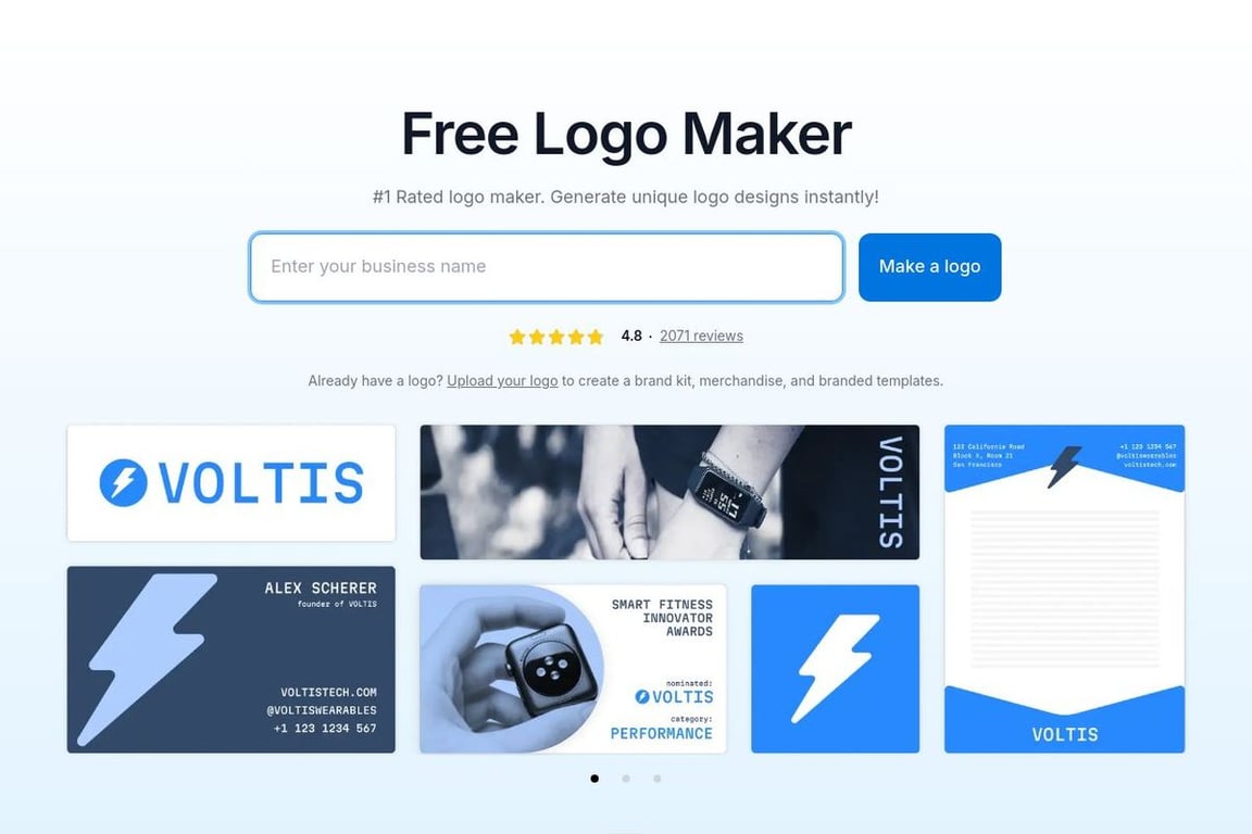 Logo.com homepage