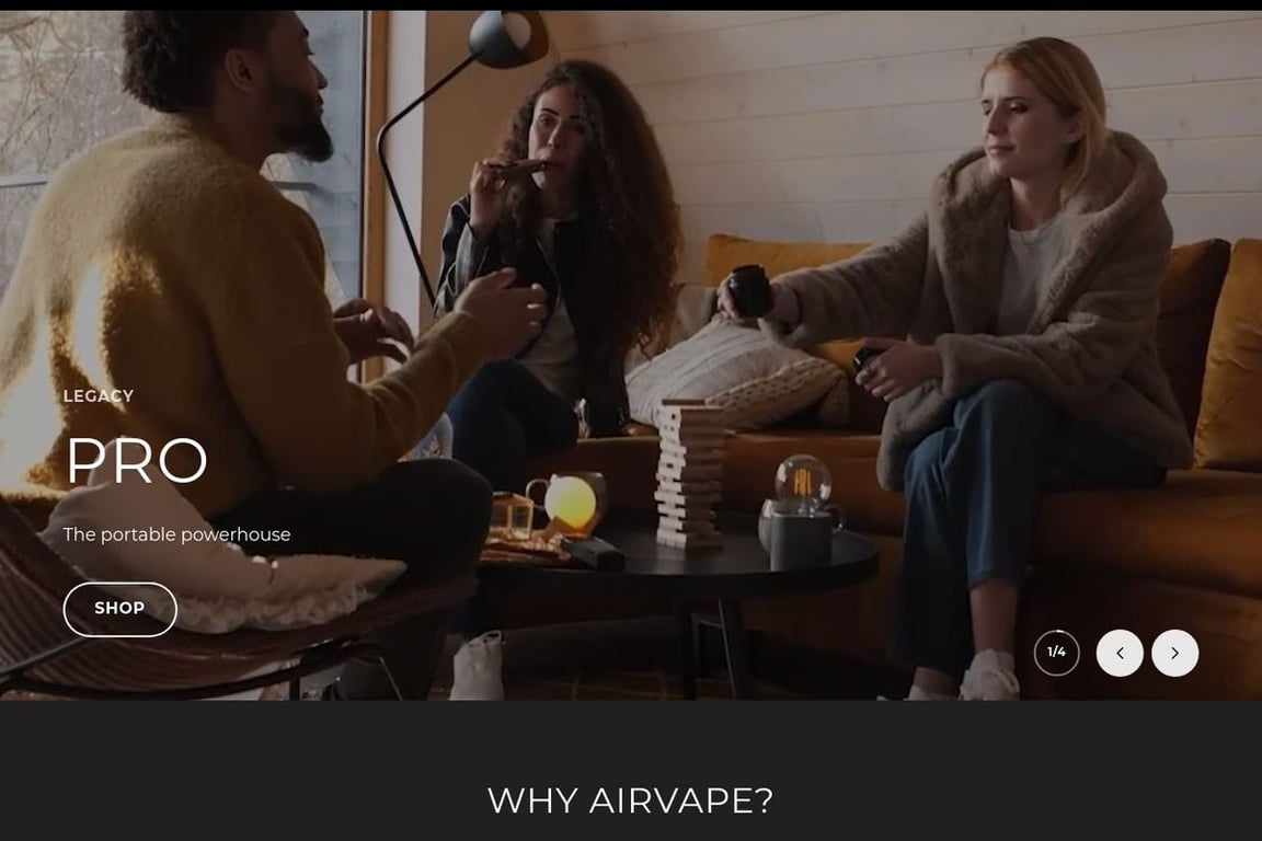 Airvape homepage