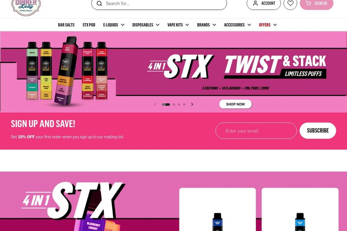 Vape Dinner Lady homepage