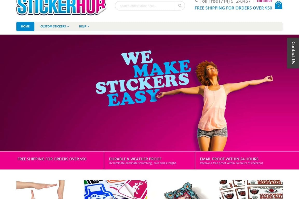 Sticker Hub homepage