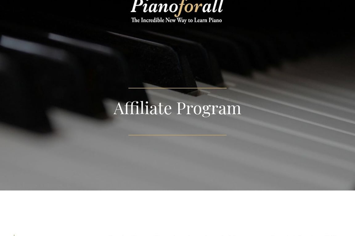 Pianoforall affiliate program signup page