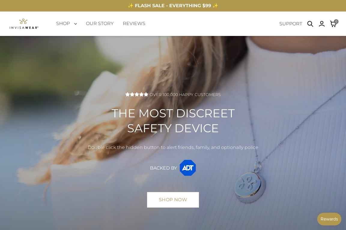 InvisaWear homepage