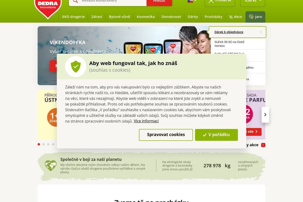 Dedra homepage