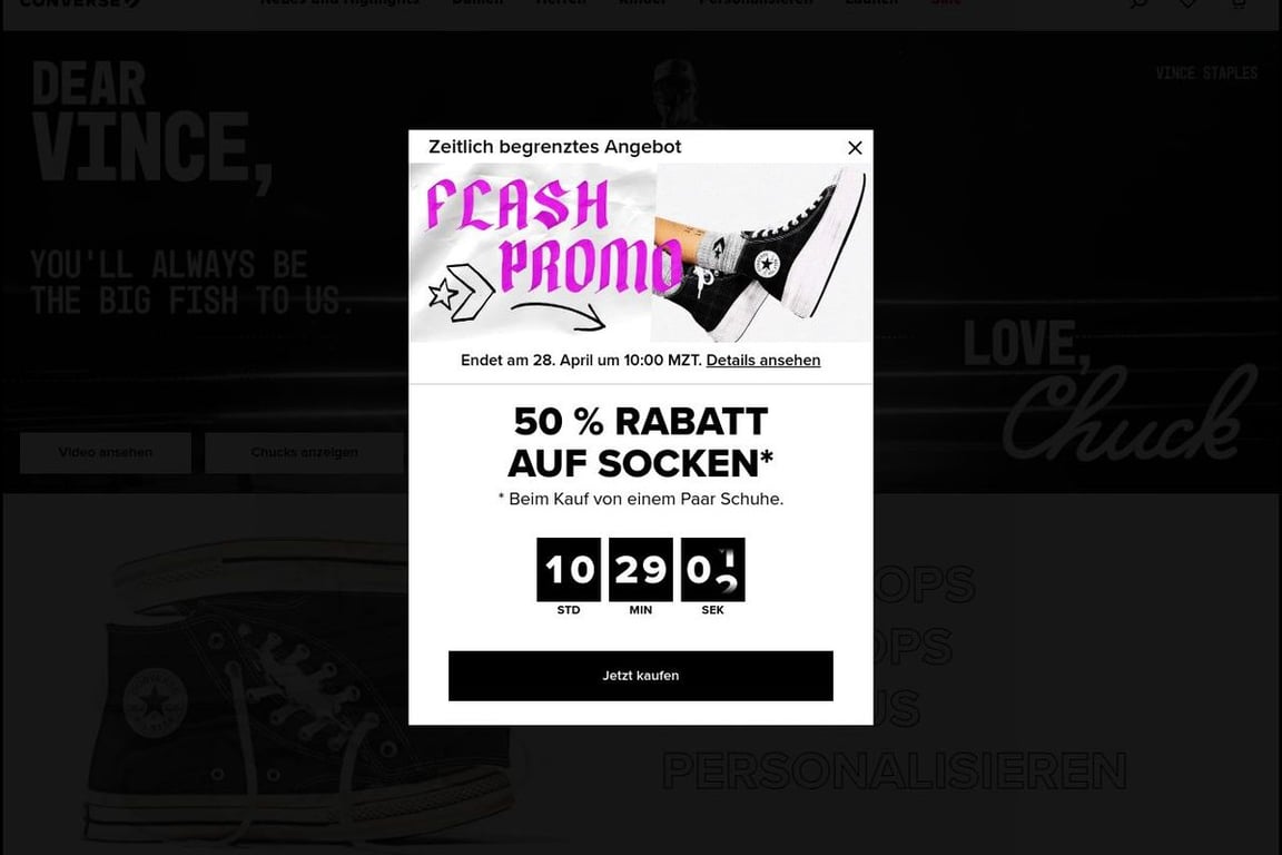 Converse DE homepage