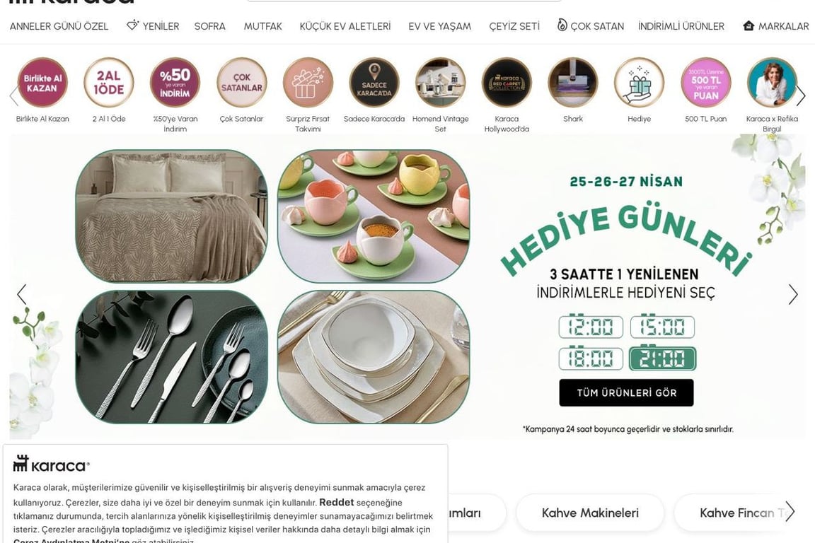 Karaca homepage
