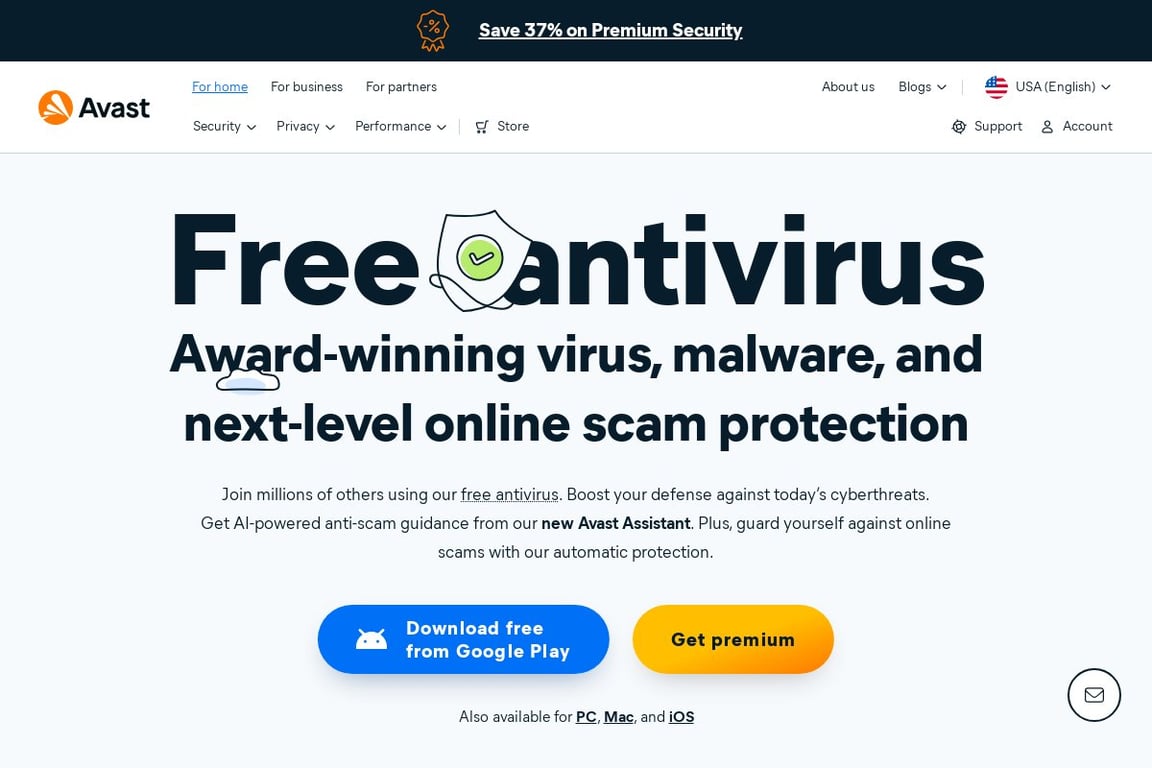 Avast homepage