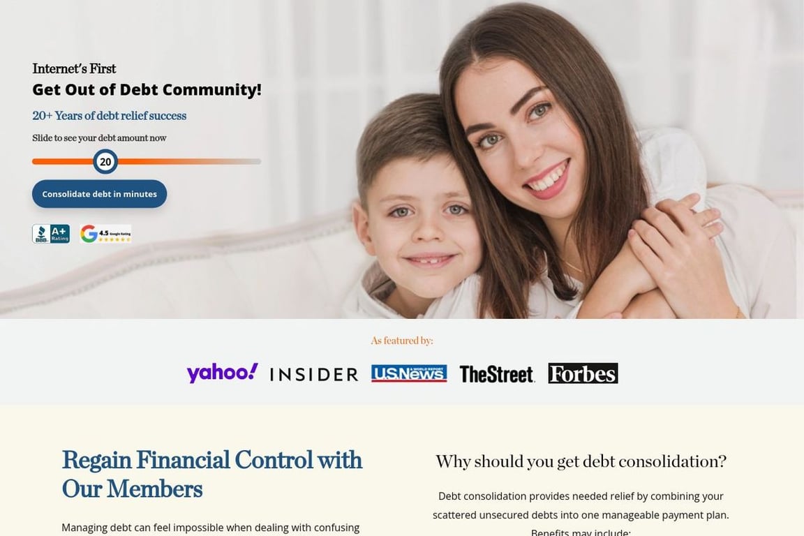 Debt Consolidation Care homepage