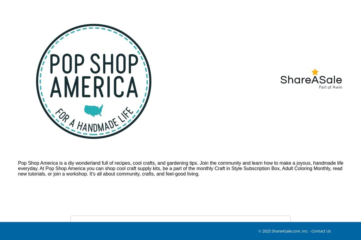 Pop Shop America affiliate program signup page