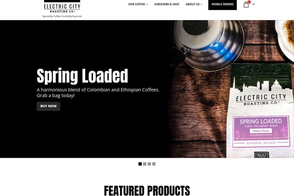 Electric City Roasting homepage