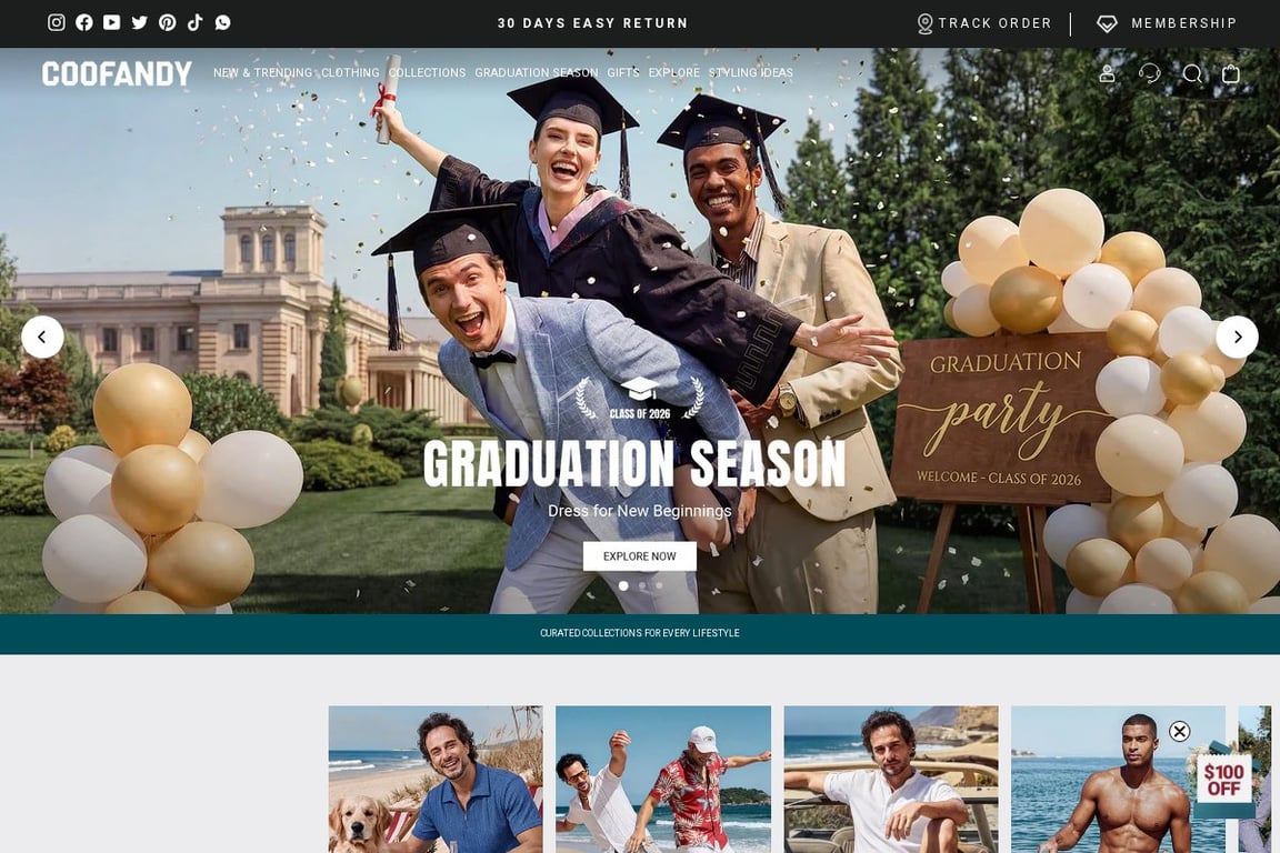 COOFANDY homepage