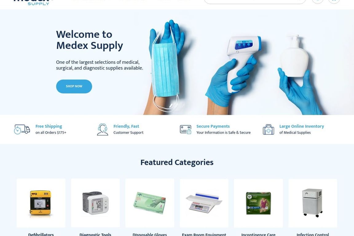 MedEx Supply homepage