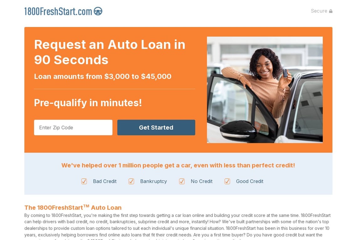 1-800 AUTO YES homepage