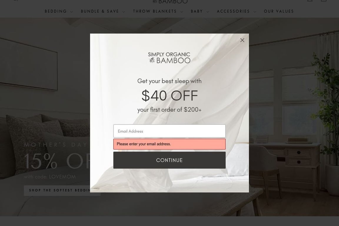 Simply Organic Bamboo homepage