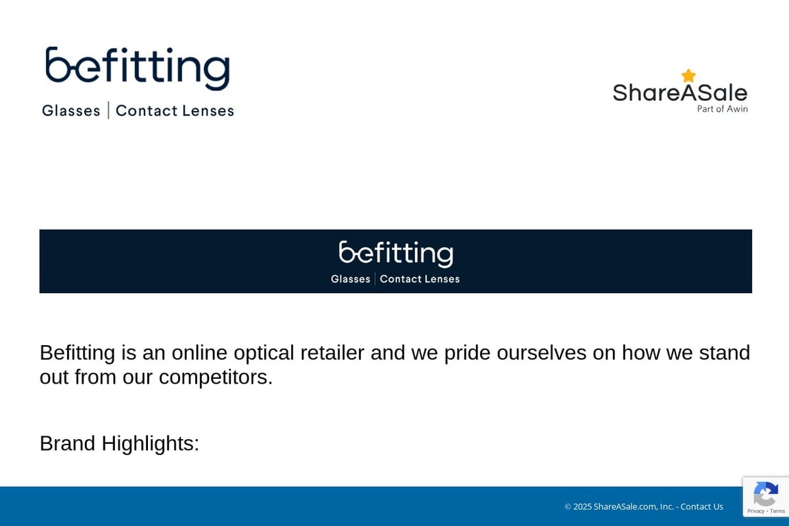 Befitting.com affiliate program signup page