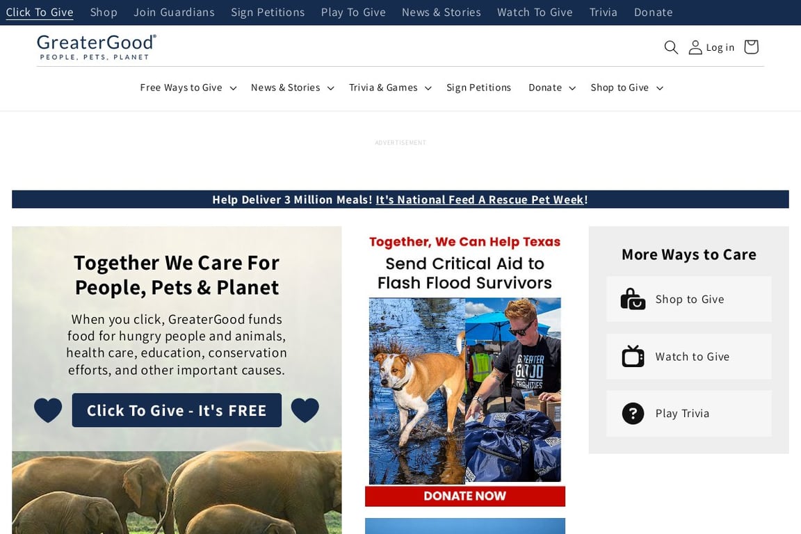 GreaterGood homepage