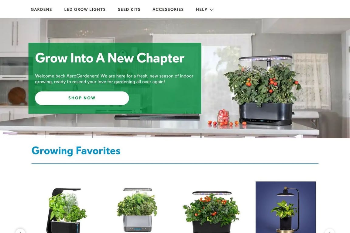 AeroGarden homepage