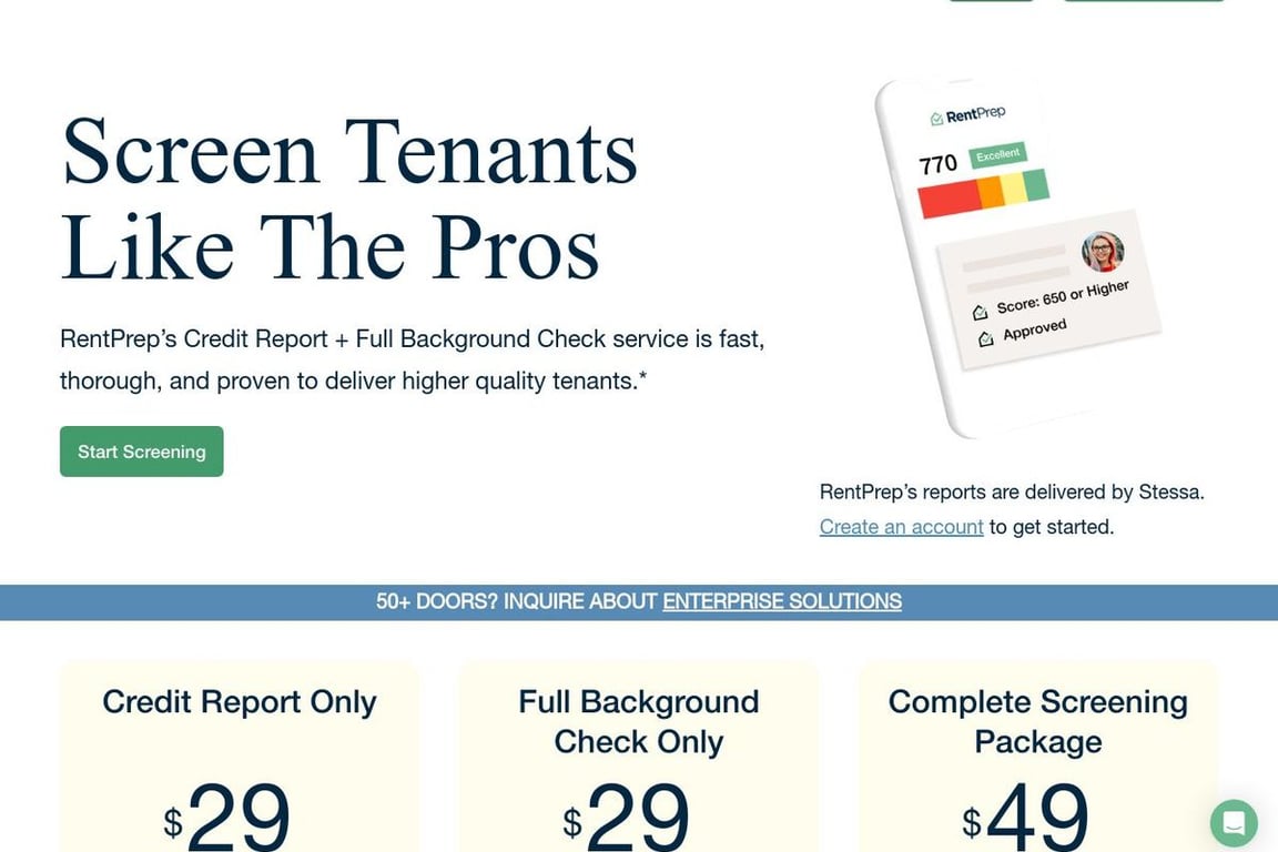 RentPrep homepage