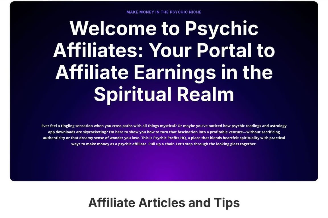 Psychic Oz affiliate program signup page