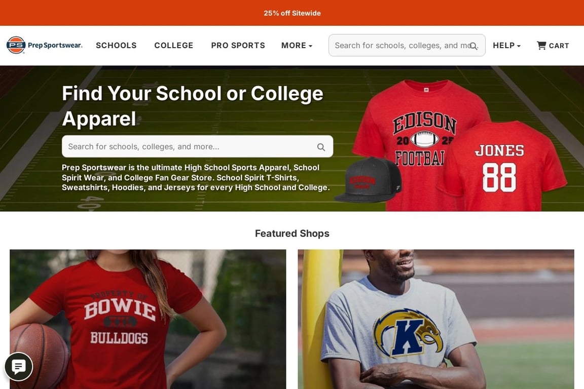 Prep Sportswear homepage
