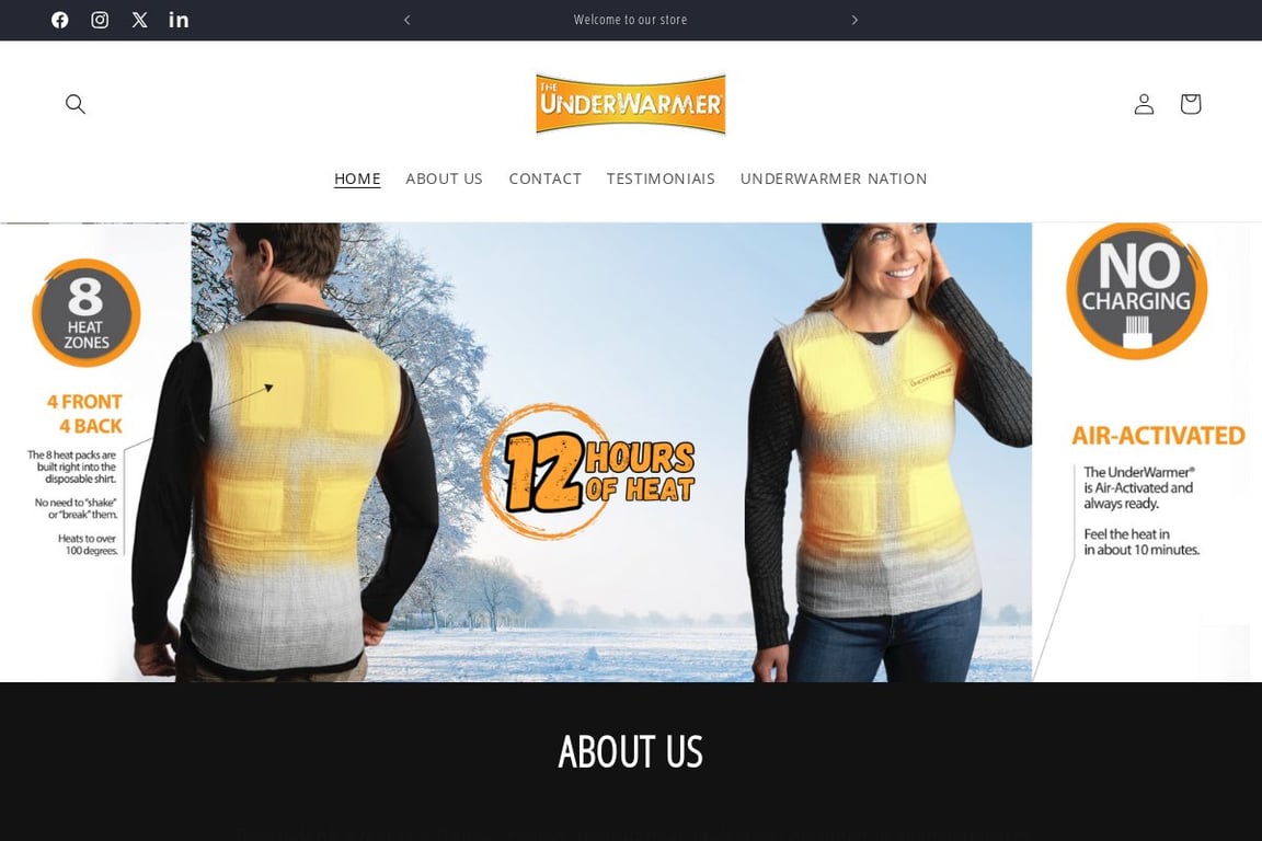 UnderWarmer homepage