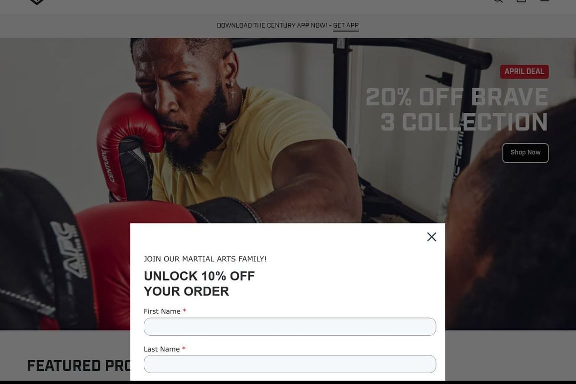 Century Martial Arts homepage