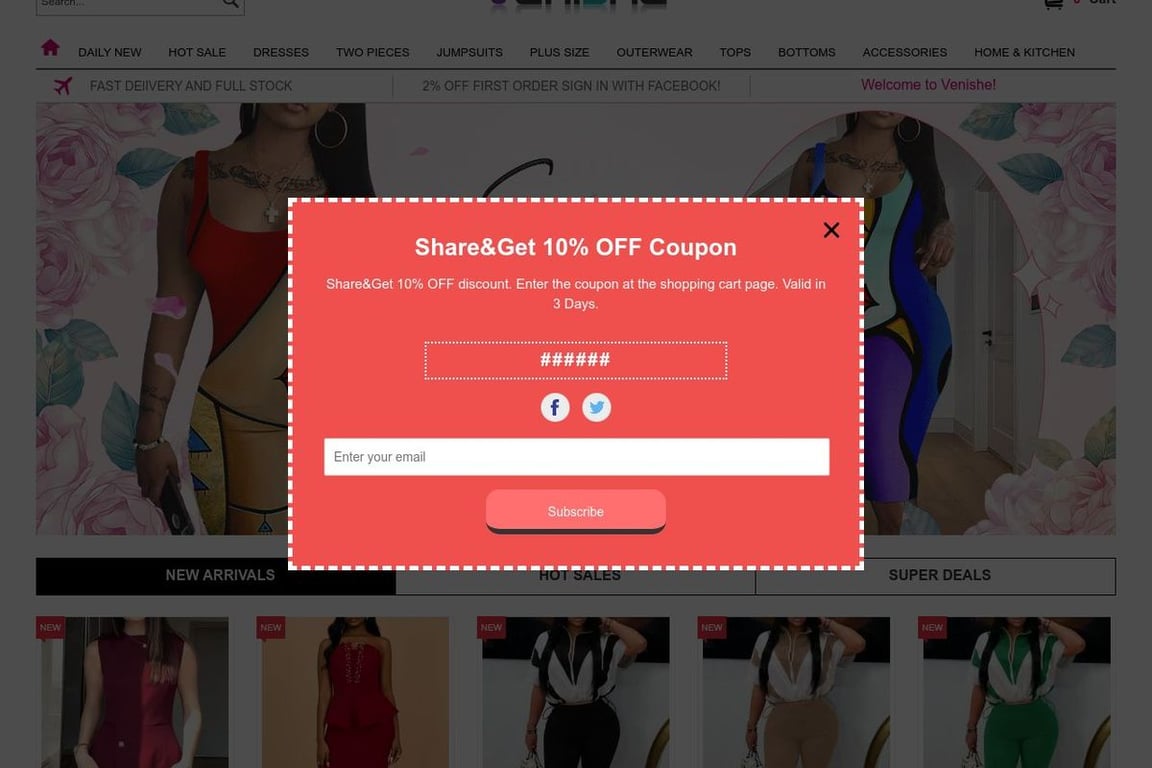 Venishe homepage