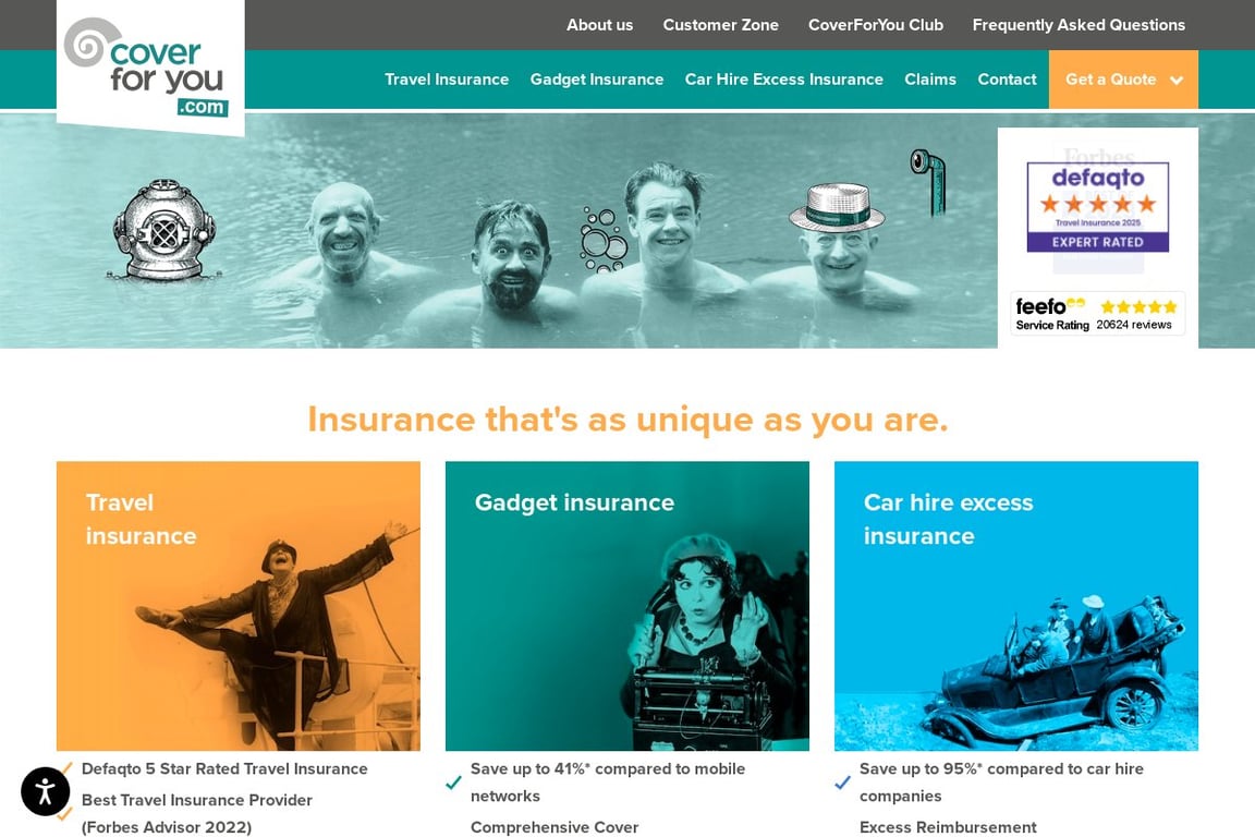 CoverForYou homepage