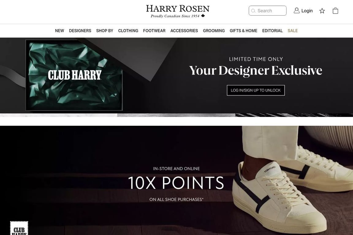 Harry Rosen homepage