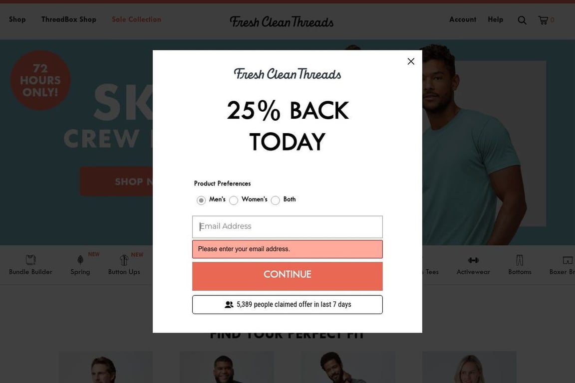 Fresh Clean Tees homepage