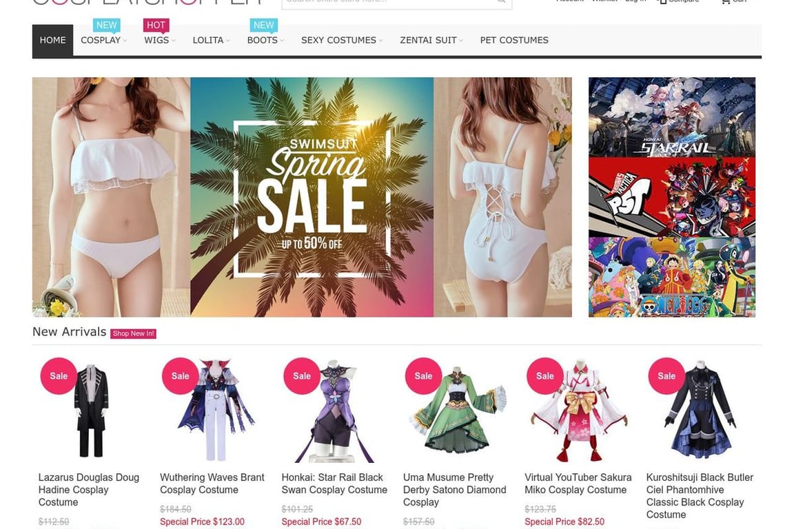 Cosplay Shopper homepage