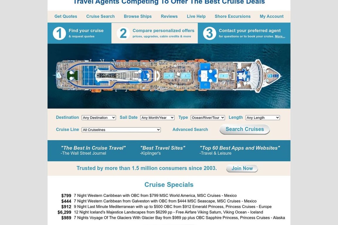 CruiseCompete homepage