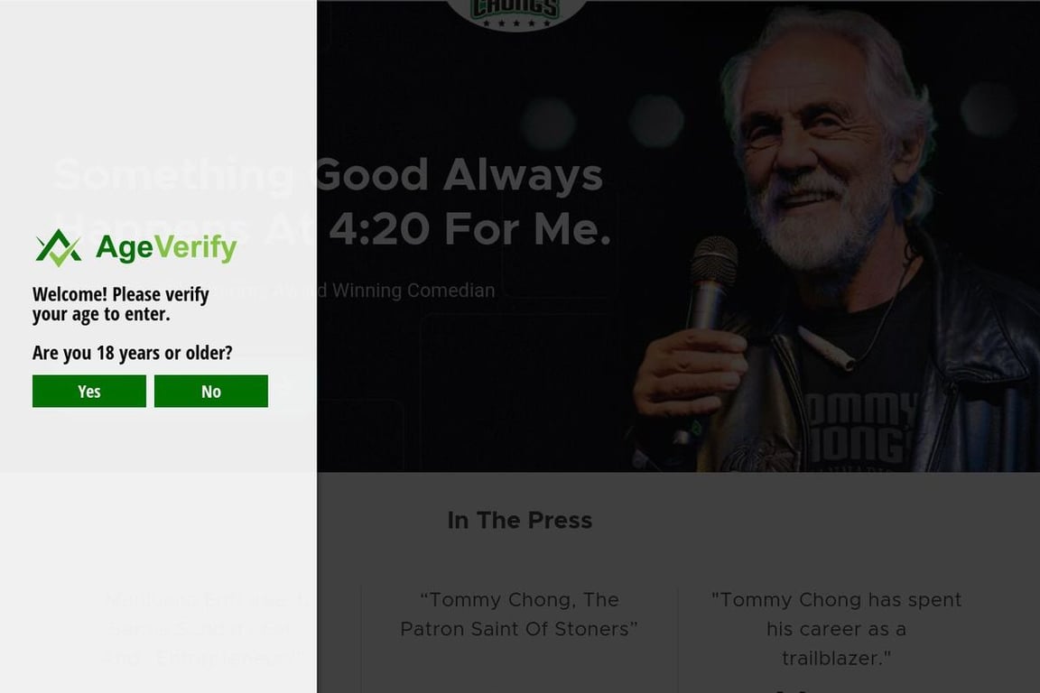Tommy Chong’s Store homepage