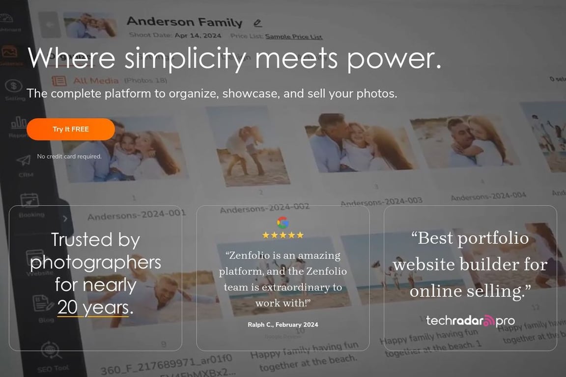 Zenfolio.com homepage