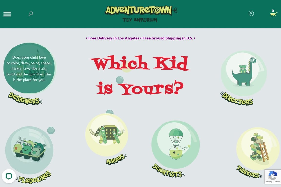 Adventuretown Toy Emporium homepage