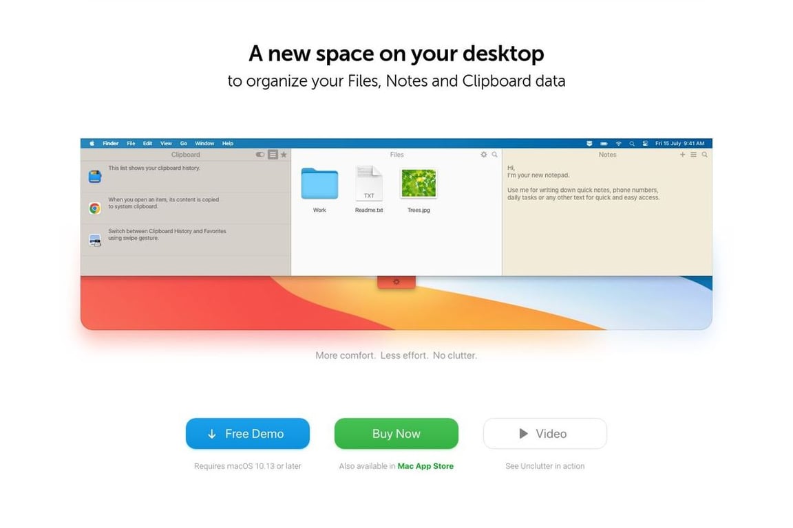 Unclutter homepage