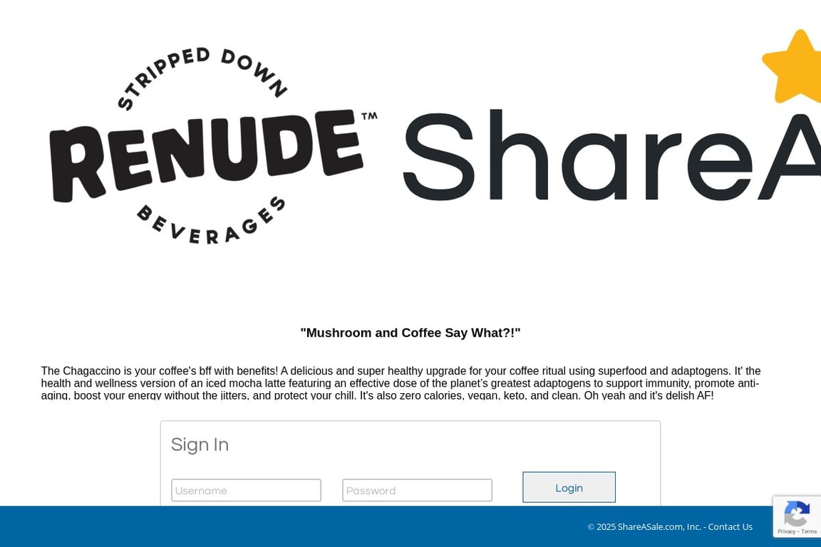 Renude affiliate program signup page