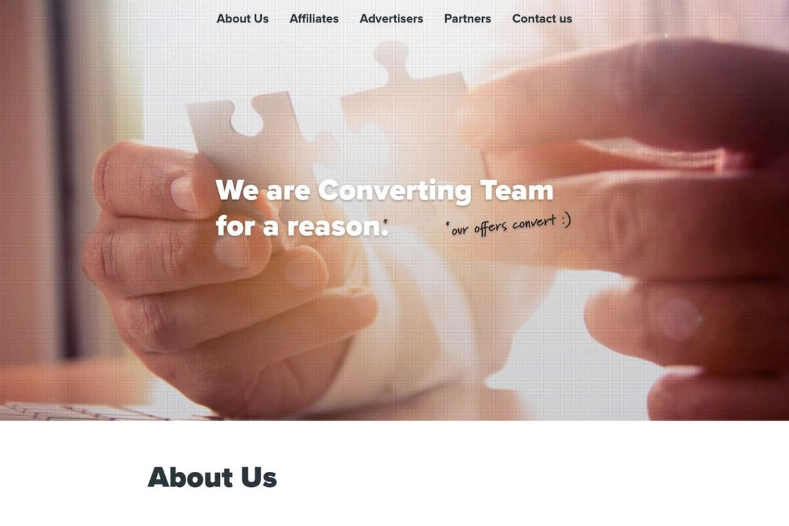 Converting Team homepage