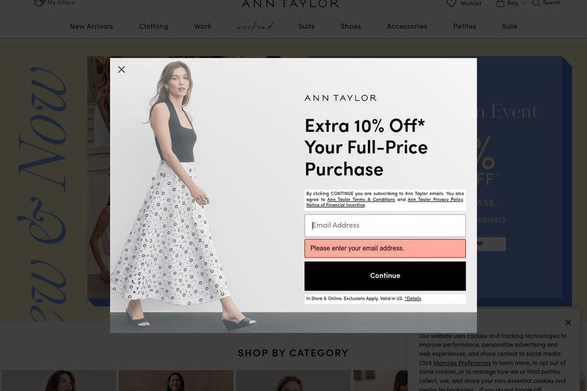Ann Taylor homepage