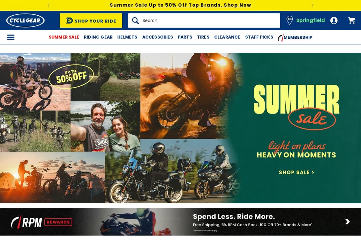 CycleGear homepage