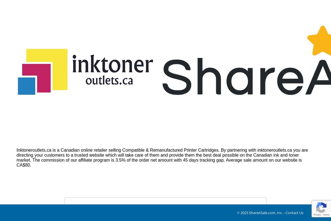 Inktoneroutlets affiliate program signup page