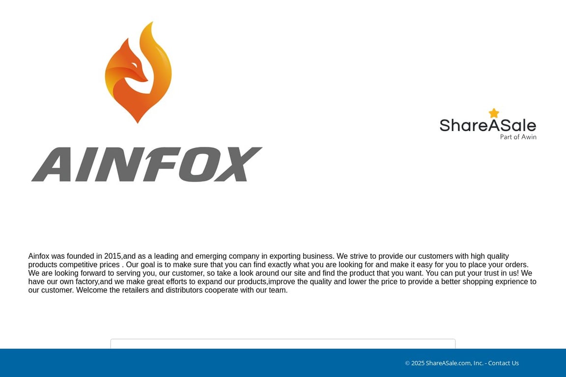 Ainfox LLC affiliate program signup page