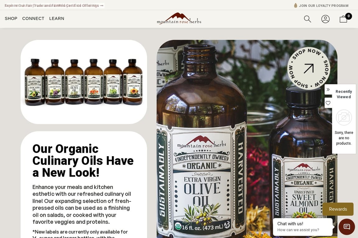 Mountain Rose Herbs homepage