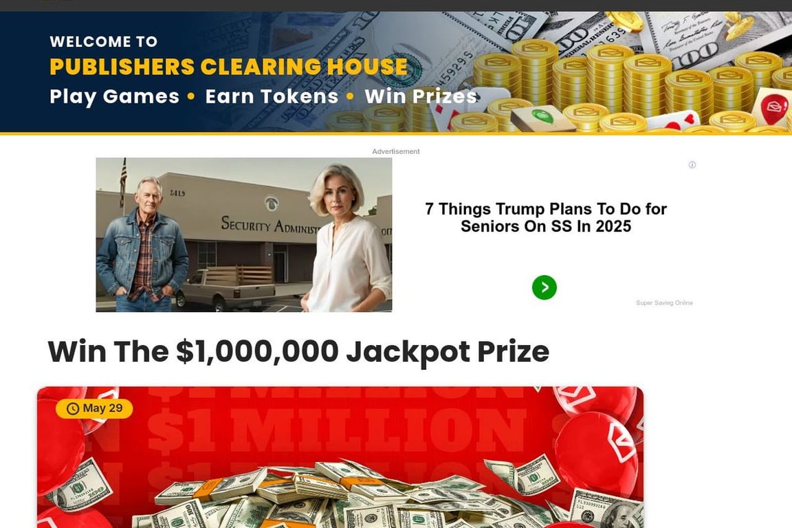 Publishers Clearing House homepage