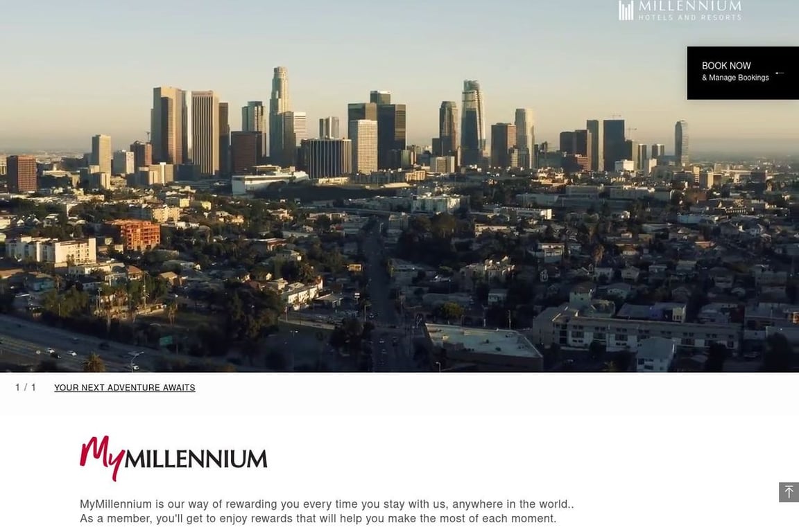 Millennium UK homepage