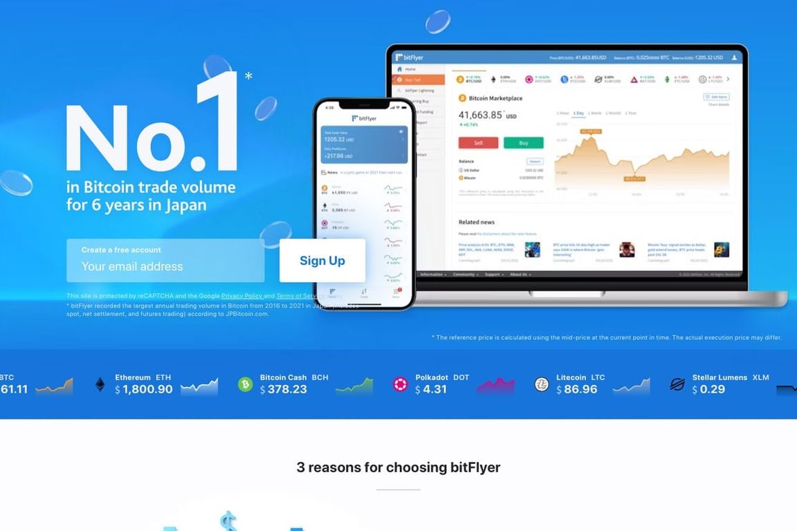 BitFlyer homepage