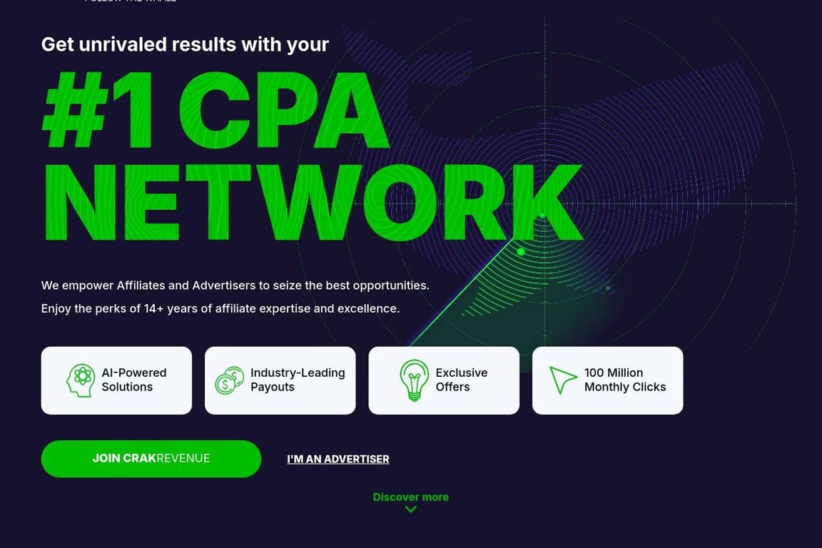 CrakRevenue affiliate program signup page