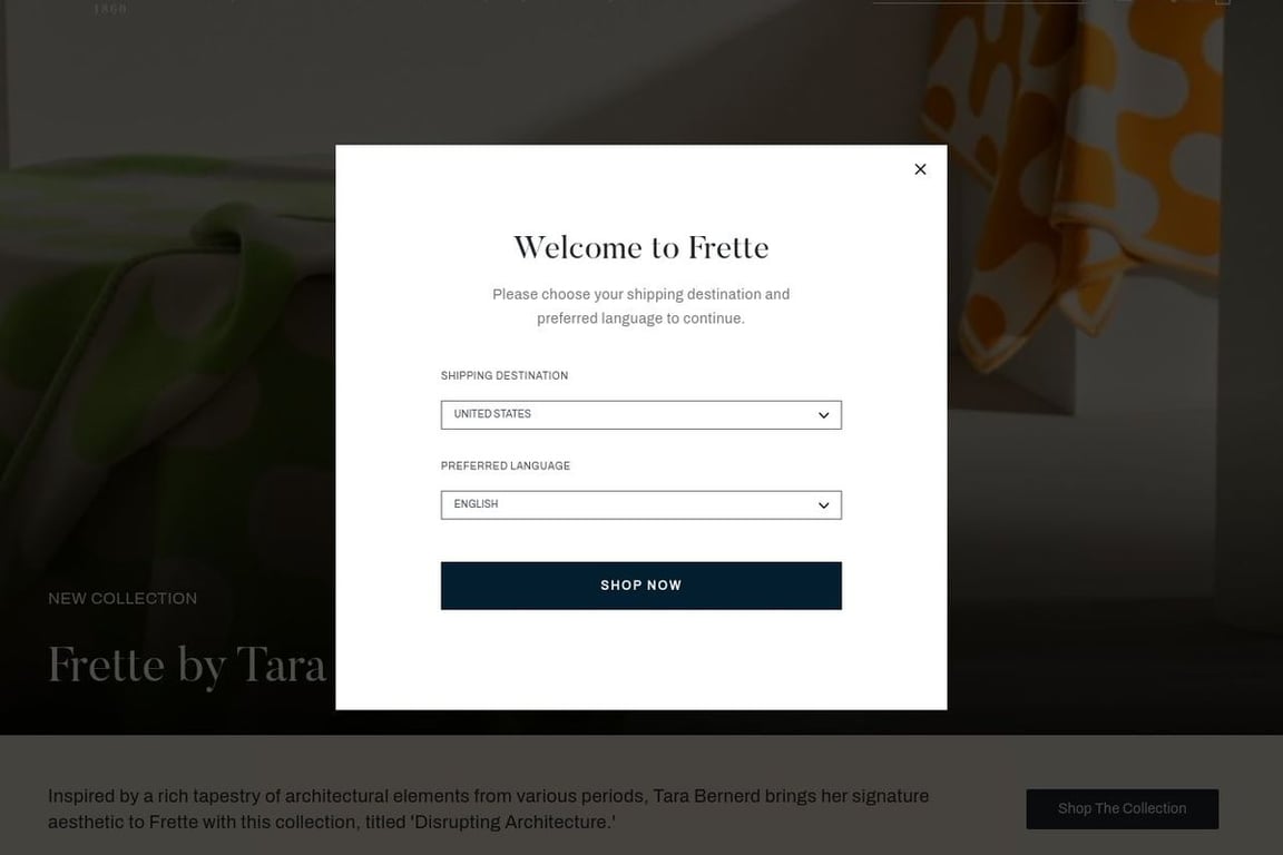 Frette homepage